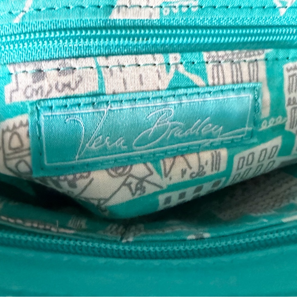 Vera Bradley Retired Cest la Vie Crossbody Bag Teal Turquoise - Picture 9 of 9